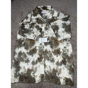 Pardazzio Uomo Men’s XL Polo Geometric Beige & Green In Great Condition